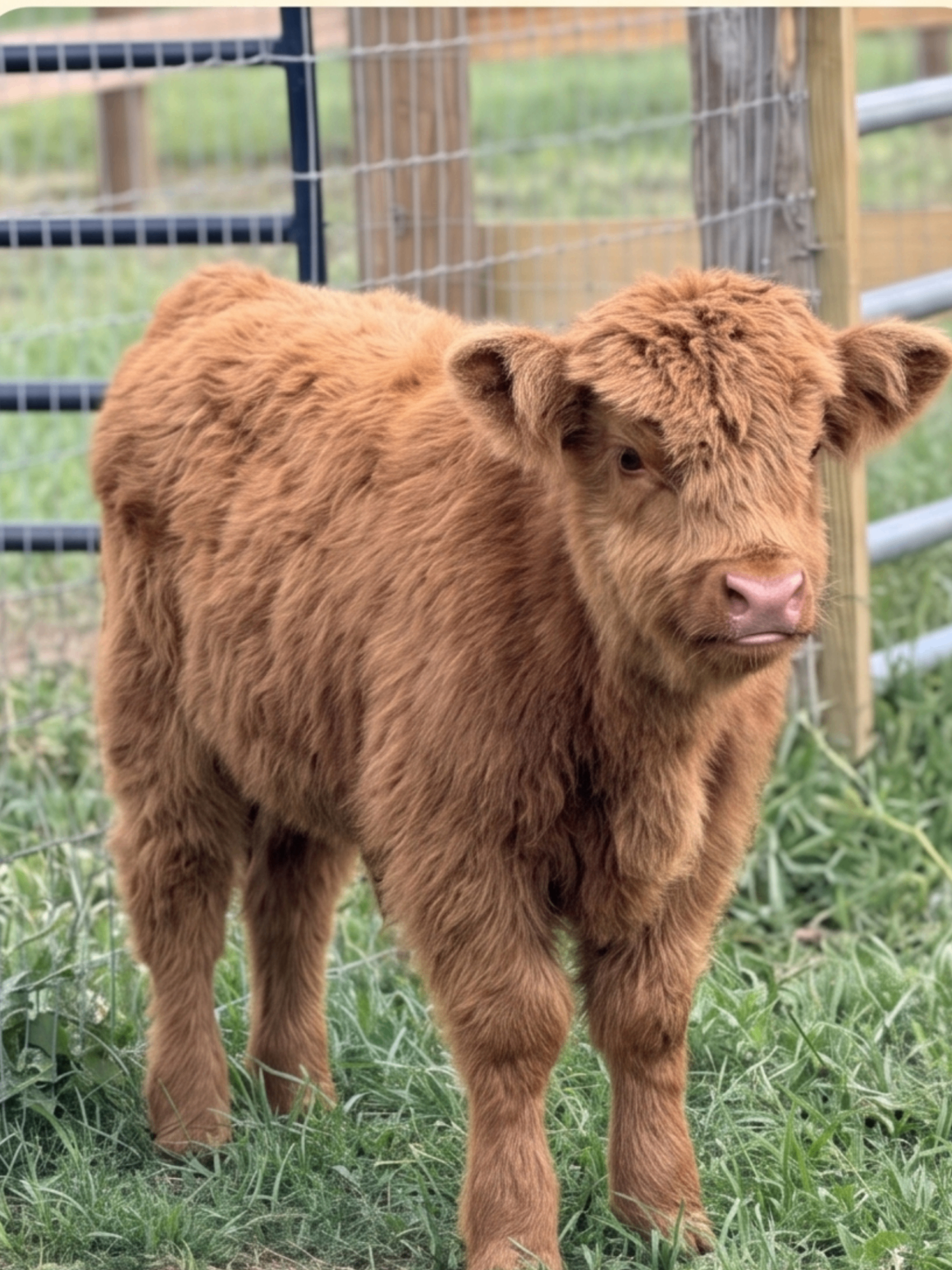 A calf, just like Petunia — but without a name